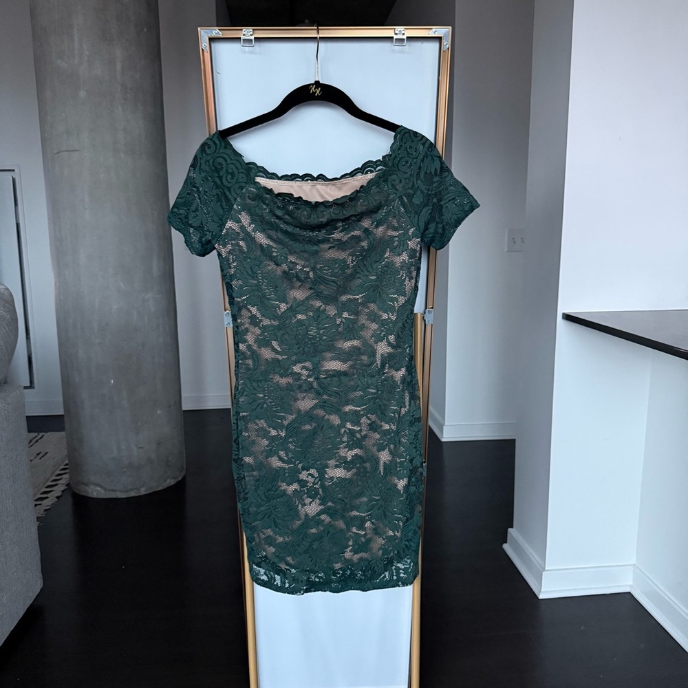 Elegant Green Lace Dress